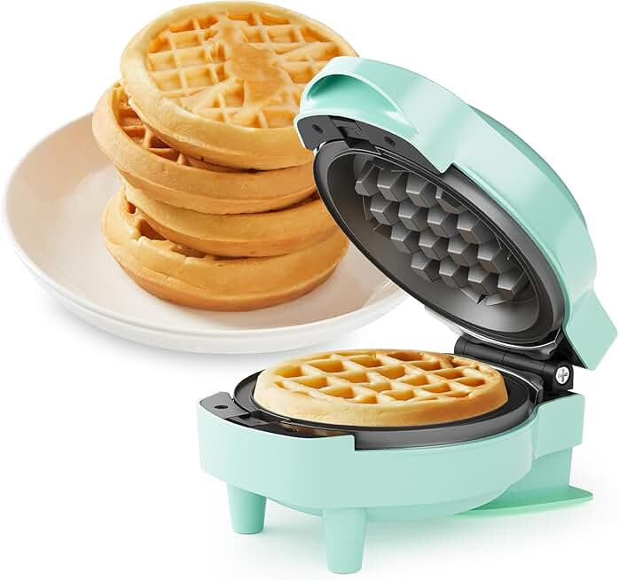 Mini Waffle Maker with Removable Non-stick Plates