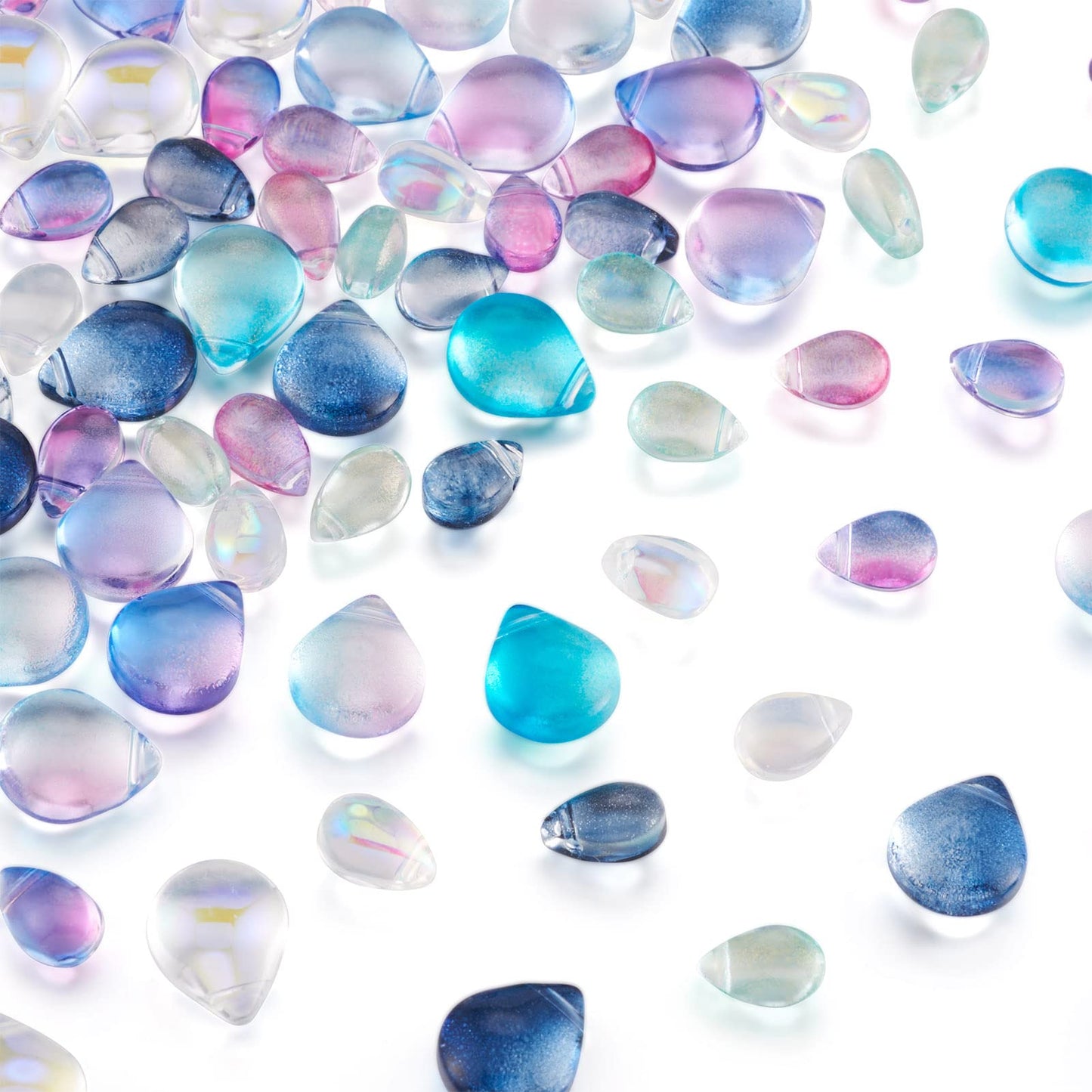 10 Colors Teardrop Glass Beads for Jewelry Making