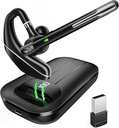 Wireless Bluetooth Headset with 96H Talktime and Charging Case
