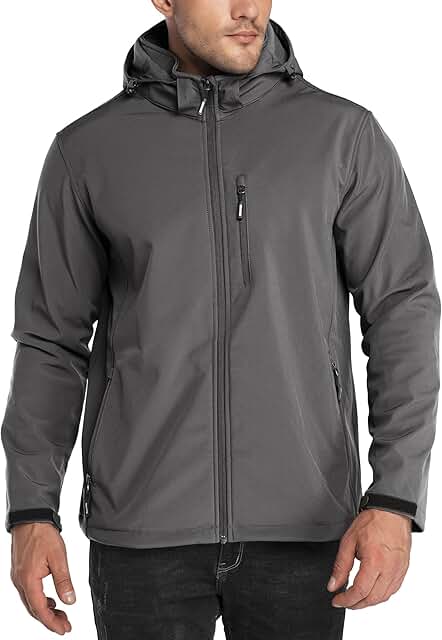 Men's Lightweight Fleece-Lined Water-Resistant Softshell Jacket