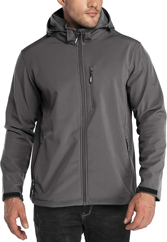 Men's Lightweight Fleece-Lined Water-Resistant Softshell Jacket