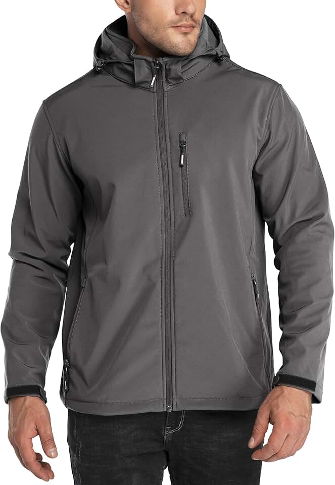 Men's Lightweight Fleece-Lined Water-Resistant Softshell Jacket