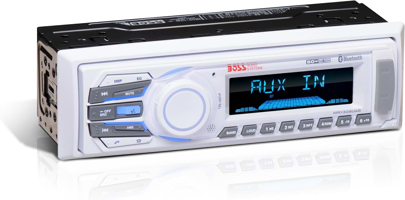 Marine Receiver with Bluetooth, USB, SD, AM/FM, Aux-in