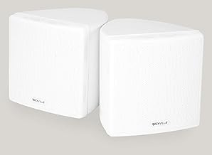 White commercial speakers with swivel mount and 2-way sound