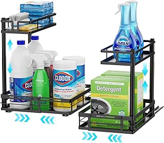 Expandable Under Sink Organizer, 2 Pack