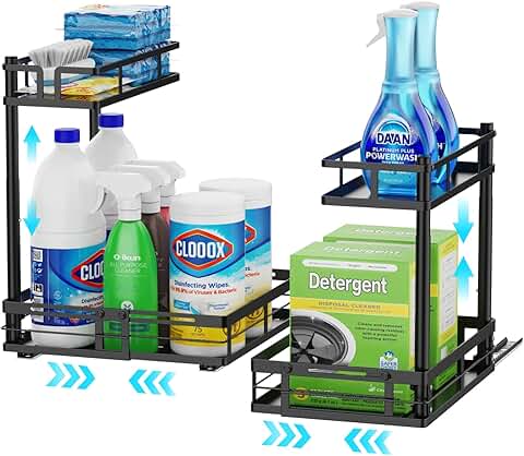 Expandable Under Sink Organizer, 2 Pack