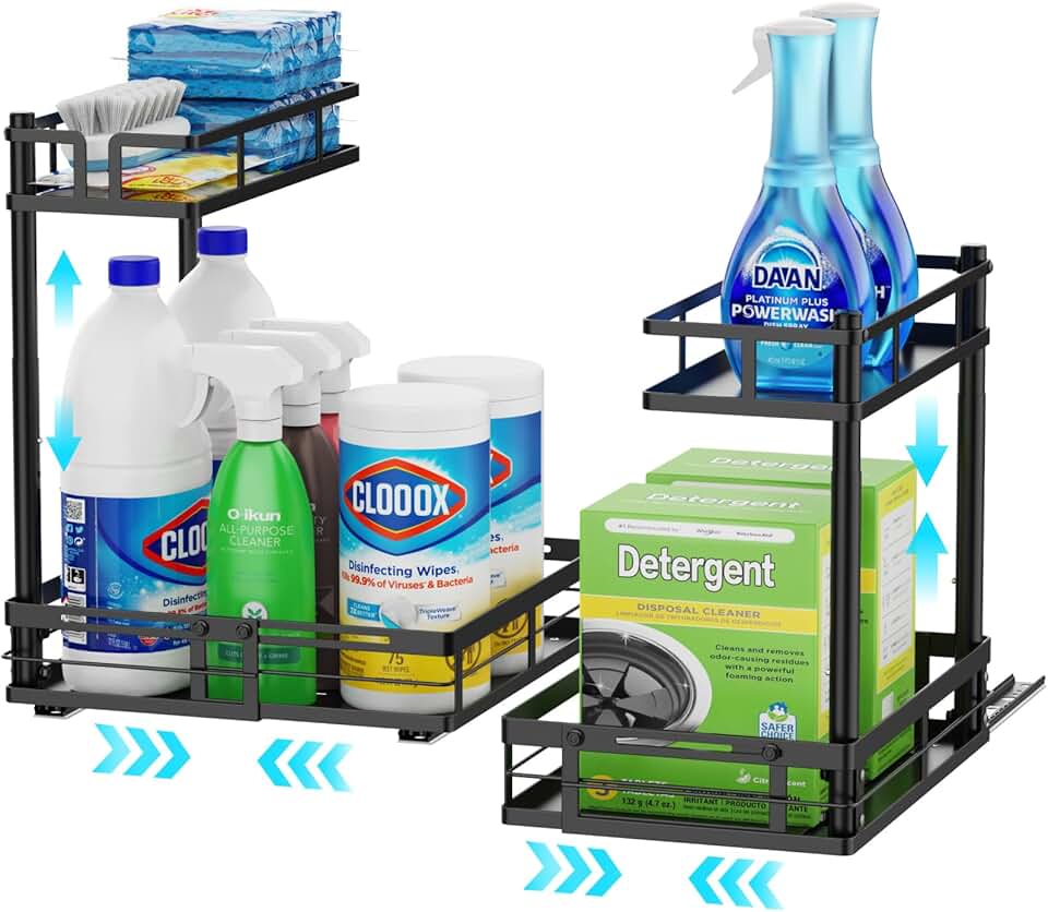 Expandable Under Sink Organizer, 2 Pack