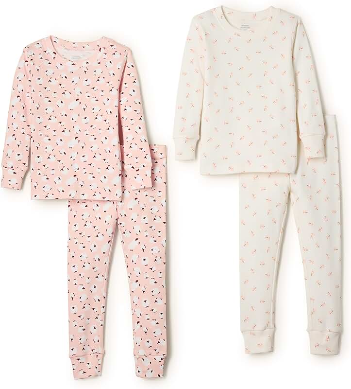 Unisex Cotton Pajamas for Babies and Kids, Pack of 2