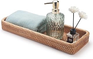 Rattan Bathroom Vanity and Toilet Tank Tray