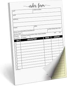 Order Form Pad, 5.5x8.5, 2-Part Carbonless, 50 Sets