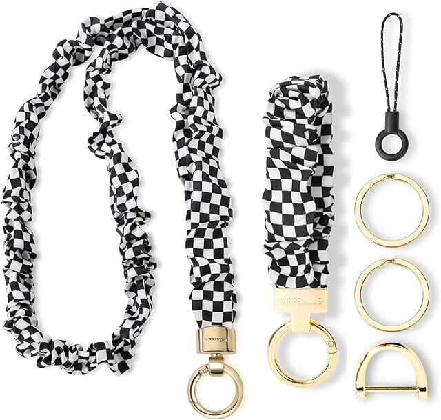 2 Pcs Retractable Key Lanyard and Wristlet Set