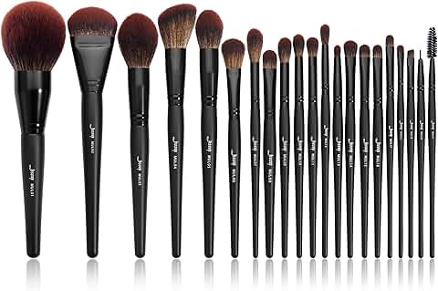 21-Piece Synthetic Makeup Brush Set in Black