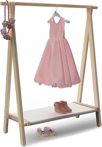 Child's Clothing Rack with Storage Shelf