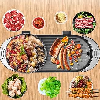 Portable Electric Hot Pot and Grill Set