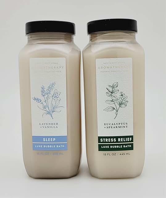 Aromatherapy Bubble Bath Set with Lavender Vanilla and Eucalyptus Spearmint