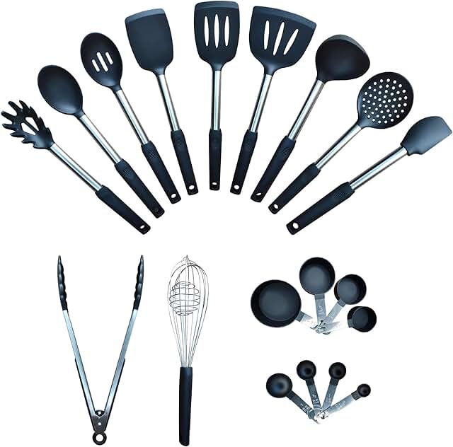 19-Piece Non-Stick Silicone Kitchen Utensil Set