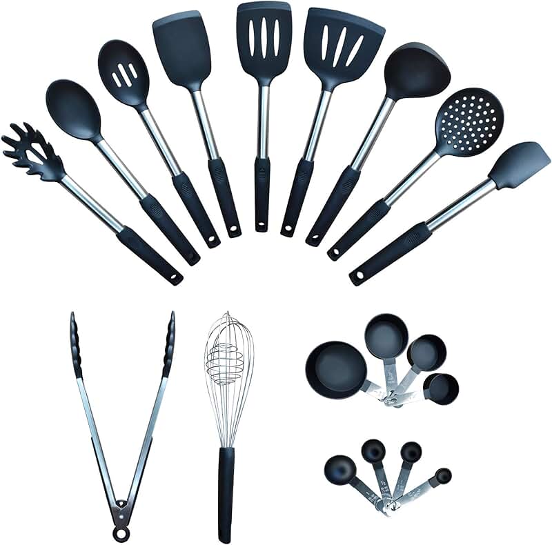 19-Piece Non-Stick Silicone Kitchen Utensil Set