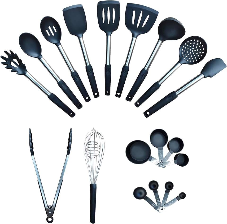 19-Piece Non-Stick Silicone Kitchen Utensil Set