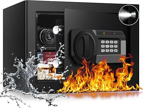 Small Fireproof Safe Box with Digital Lock and Shelf