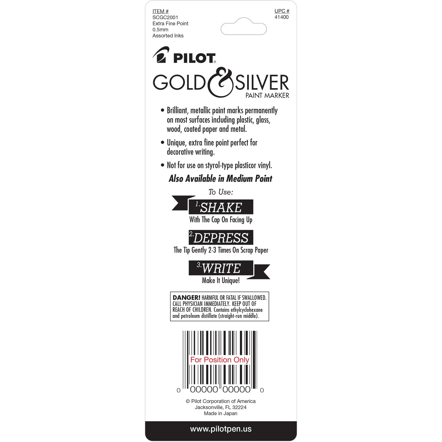 Metallic Permanent Paint Markers Set of 2