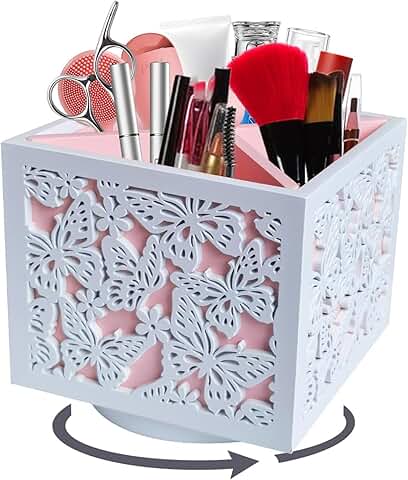 Rotating Butterfly Makeup Brush and Pen Organizer
