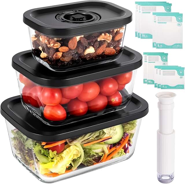 Borosilicate Glass Food Storage Set, Leakproof, Oven and Microwave Safe