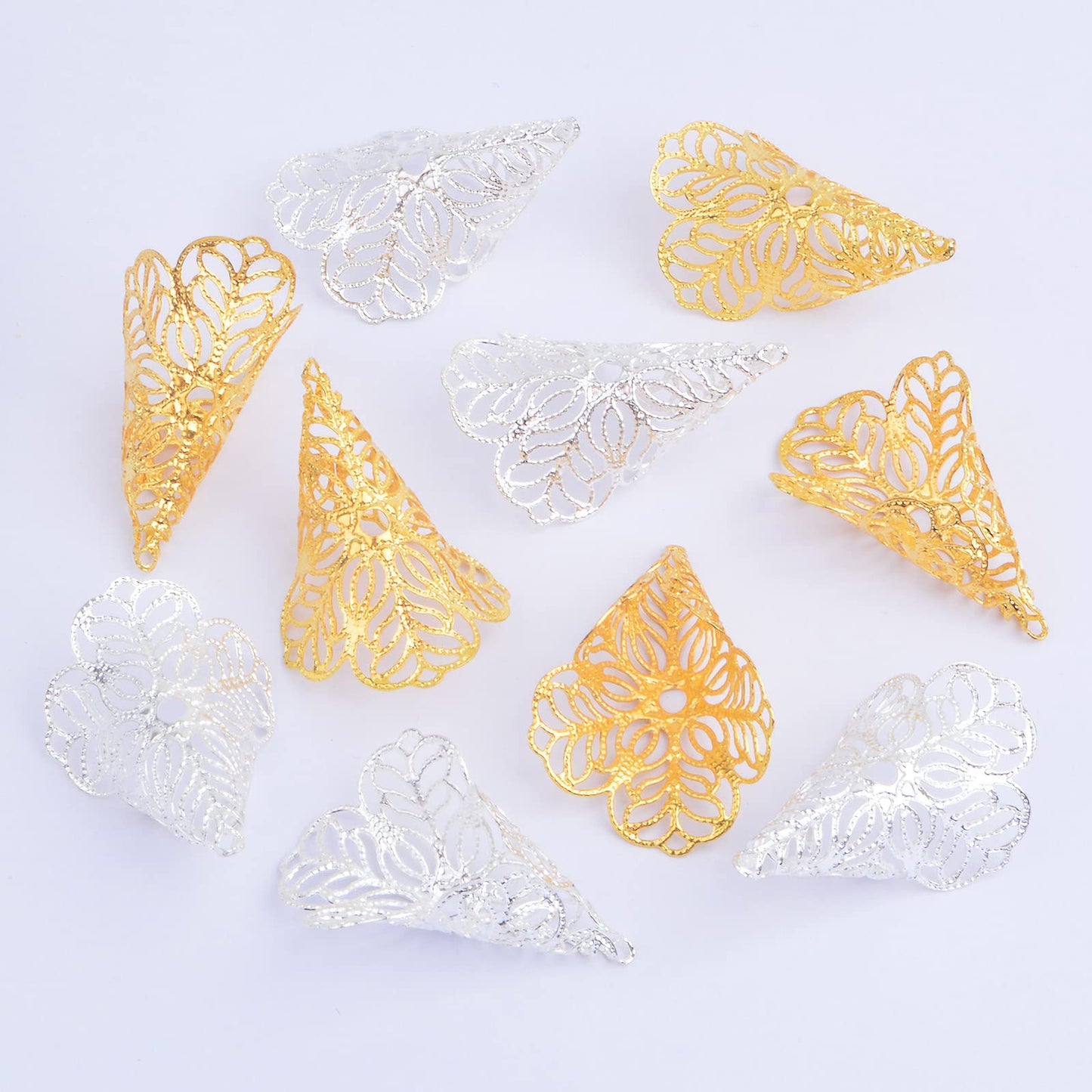 20 Pieces Long Flower Bead Caps for Jewelry Making