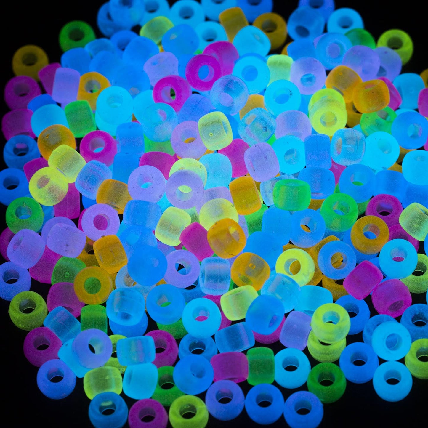 Bulk 1000 Acrylic Pony Beads in 9 Colors for Jewelry and Hair Braiding