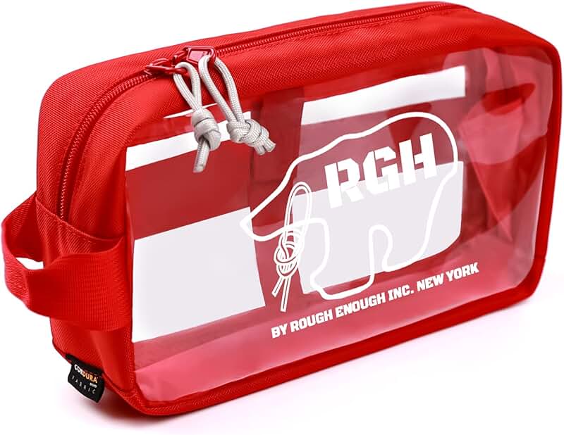 Clear toiletry bag for travel and makeup storage