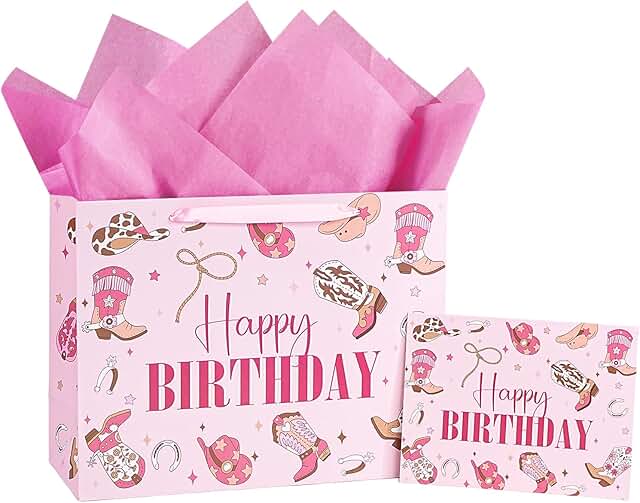 13-inch Western Birthday Gift Bag for Kids