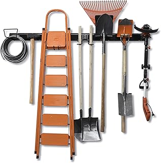 15-Piece Wall-Mounted Garage and Garden Tool Organizer