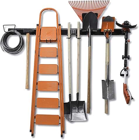 15-Piece Wall-Mounted Garage and Garden Tool Organizer