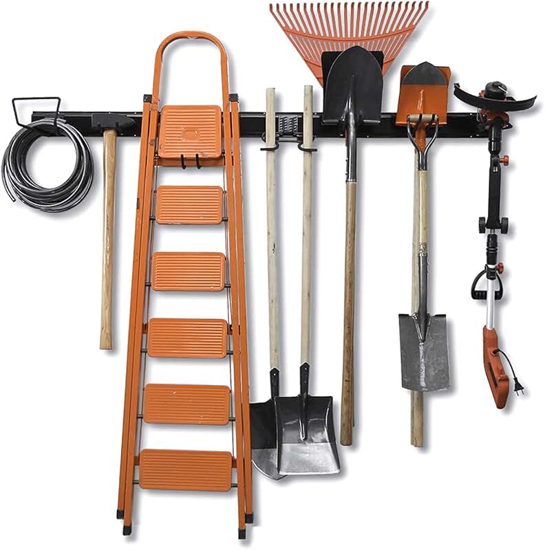 15-Piece Wall-Mounted Garage and Garden Tool Organizer