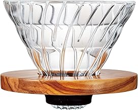 Heat-Resistant Glass Coffee Dripper with Olive Wood