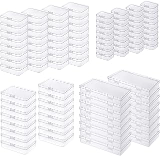 96 Clear Plastic Storage Boxes with Hinged Lids