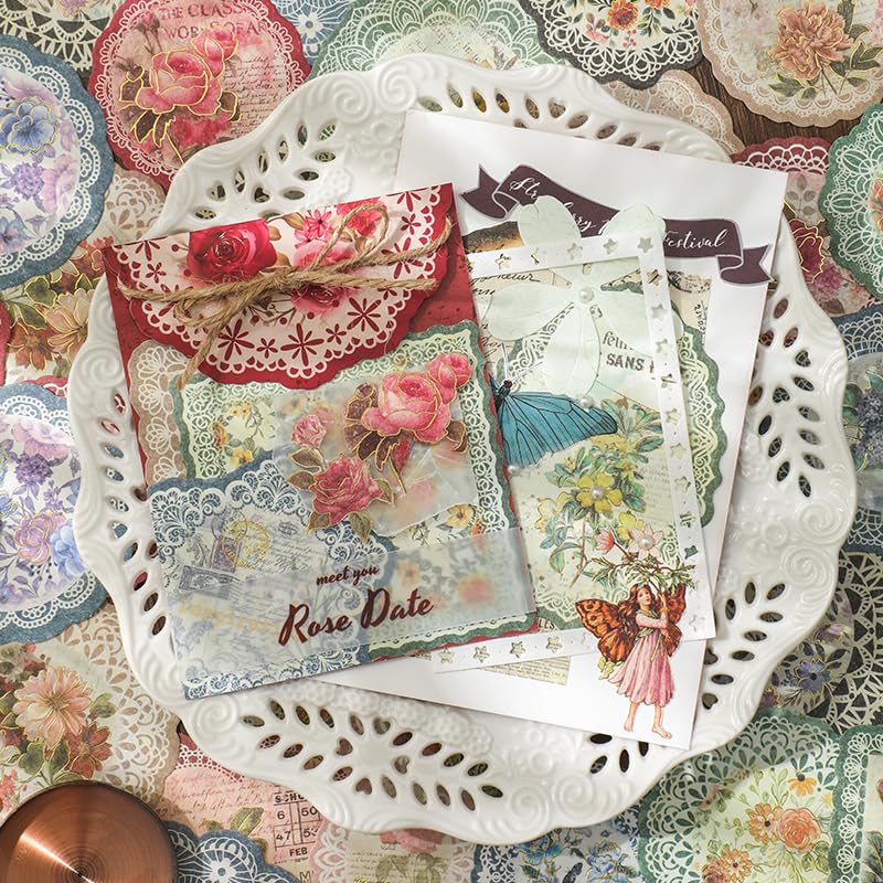 Floral Vintage Journaling Paper Set 180pcs