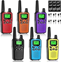 Long Range Rechargeable Walkie Talkies for Adults (6 Pack)