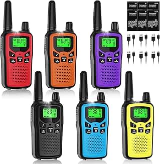 Long Range Rechargeable Walkie Talkies for Adults (6 Pack)