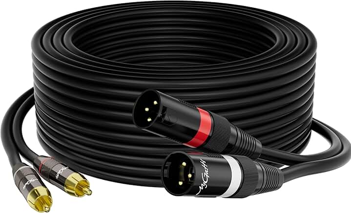 75 ft Dual XLR to RCA Stereo Audio Cable