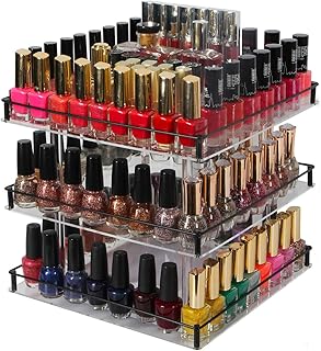 3-Tier Acrylic Nail Polish Organizer with Rotating Stand