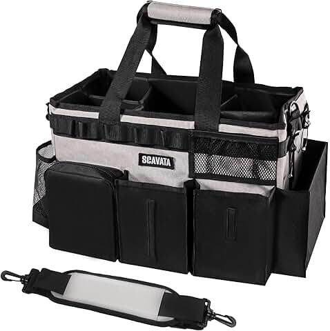 Portable Cleaning Caddy with Handles and Dividers