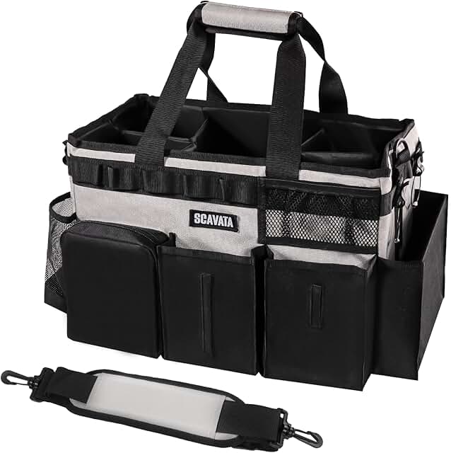 Portable Cleaning Caddy with Handles and Dividers