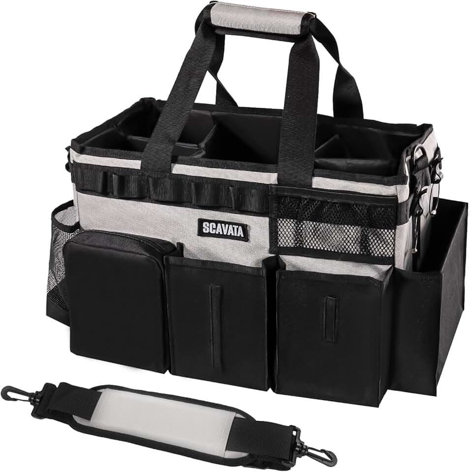 Portable Cleaning Caddy with Handles and Dividers