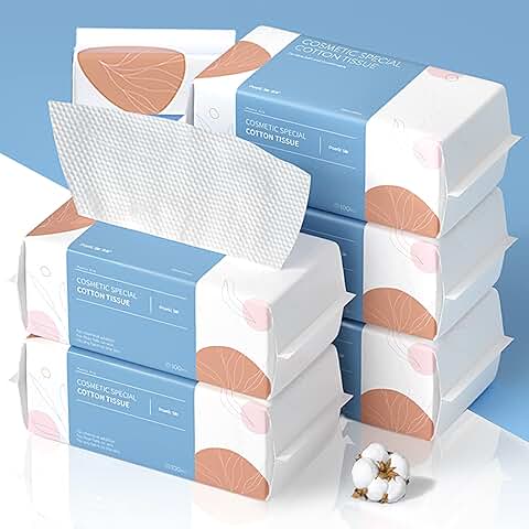 Soft Cotton Facial Tissues, 600 Count