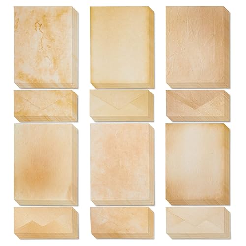 Vintage Stationery Paper and Envelopes Set, 48 Pack