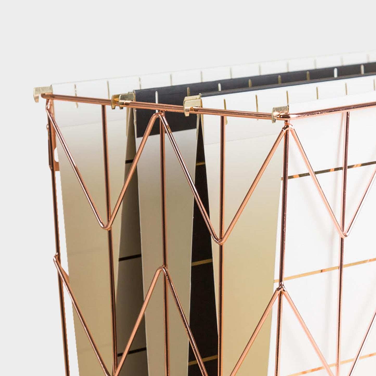 Hanging File Desk Organizer in Rose Gold