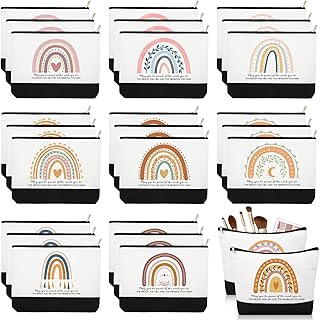 30 Rainbow Canvas Makeup Bags for Gifts and Office Use
