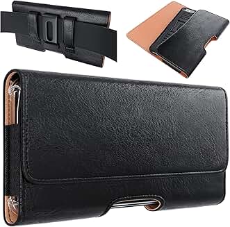 Large iPhone Belt Holster with Card Slot and Clip