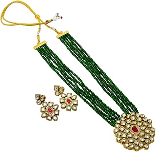 Layered Onyx Crystal Beads Necklace with Pearl and Multi-Stone Jewelry Set