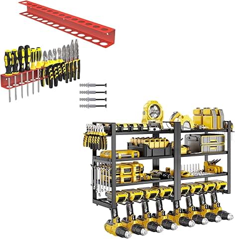 4-Layer Power Tool and Screwdriver Wall Organizer